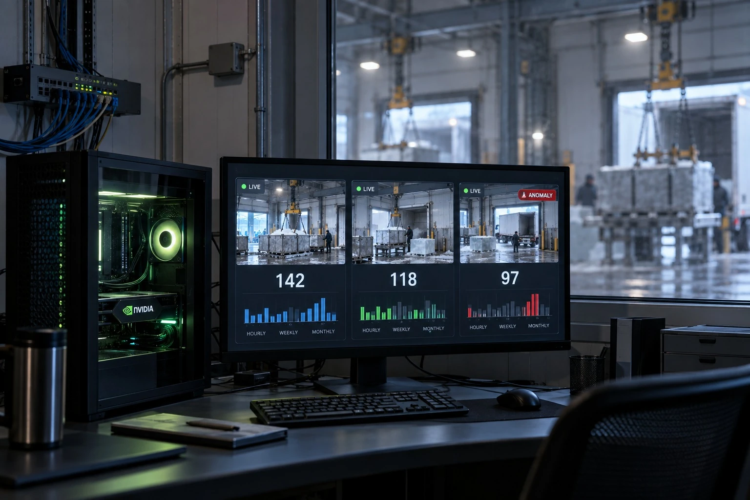 On-premise edge AI workstation and live counting dashboard for the loading gates
