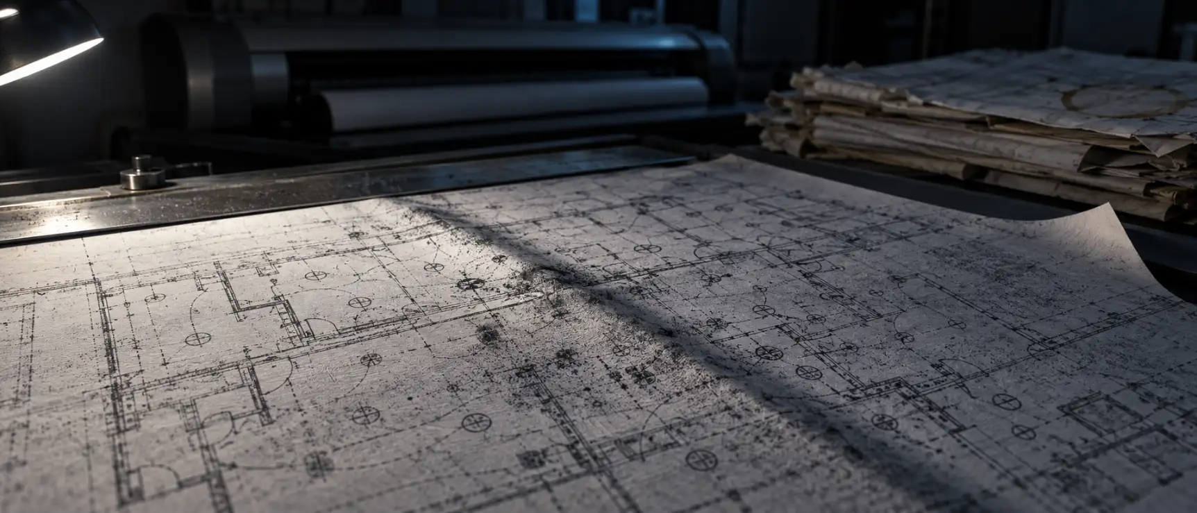 Dense cluster of overlapping electrical symbols on a blueprint, the hard case for automated symbol detection